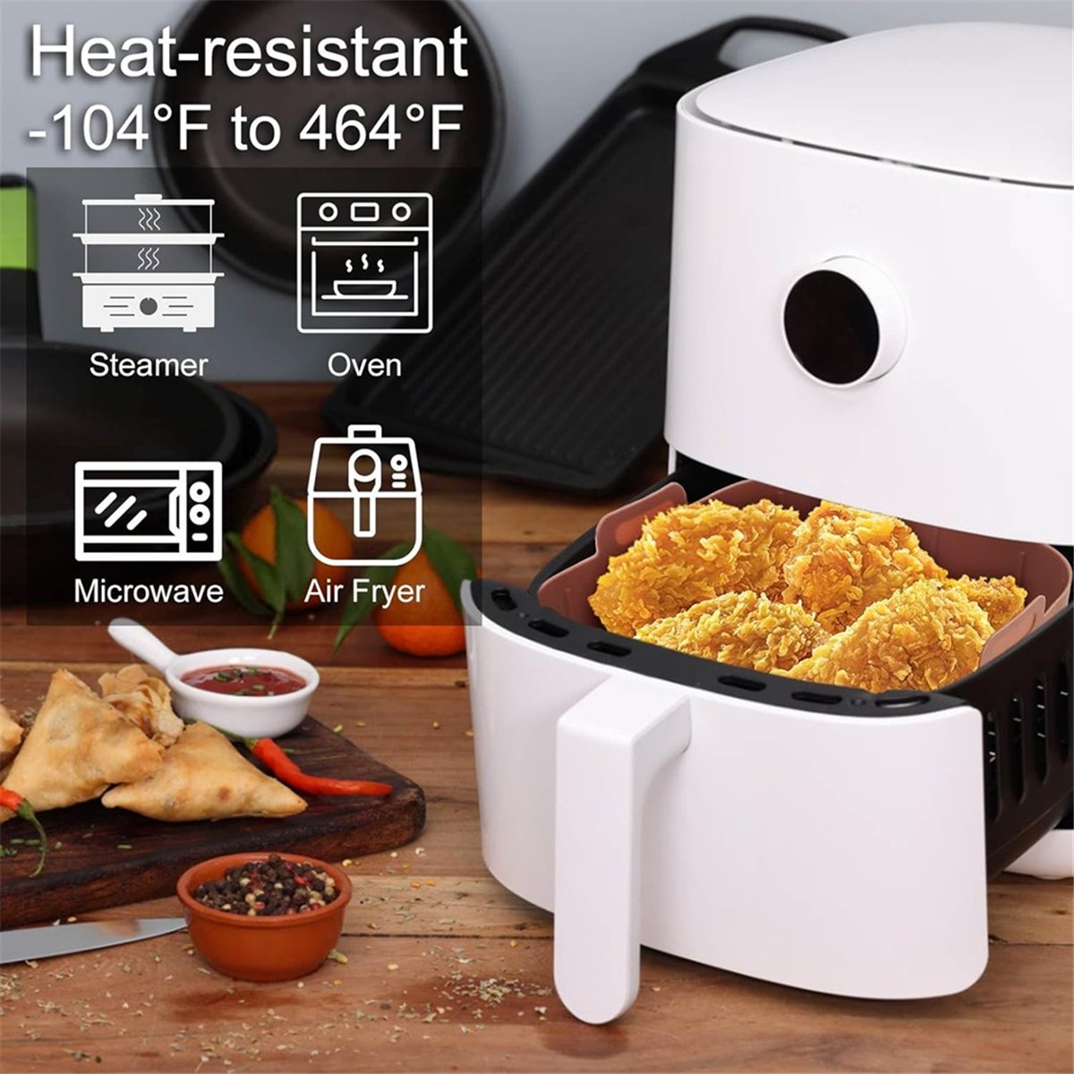 M10K Lot de 3 doublures en sil - Air Fryer Silicone Pot Liner avis et prix